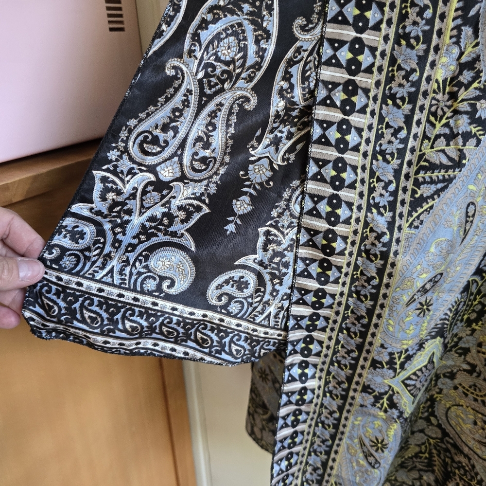 Iris Impressions Reversible Wrap Elegant Paisley Print Skirt Large - Picture 6 of 8